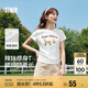 森馬（Semir）短袖t恤女短款圓領(lǐng)修身上衣2025夏季萌寵印花套頭衫109325100027