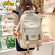 巴豆巴豆（Badoubadou）超輕便書(shū)包初中女生小學(xué)生三到六年級大容量高中生雙肩包 卡其色【+棕色團子掛件】