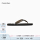 Calvin KleinJeans【七夕禮物】25夏男ck字母沙灘泳池人字拖涼拖鞋ZM03099 0GM-黑色/灰色 44