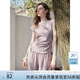 范思藍(lán)恩氣質(zhì)醋酸套裝女夏季2025新款一字領(lǐng)上衣直筒褲兩件套2132 霧光紫上衣 M
