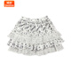 婍妡（Qeeshine）日系辣妹短裙暗黑印花蕾絲花邊半身裙女亞文化蓬蓬蛋糕裙A字裙 白色印花蕾絲短裙 S