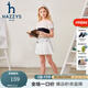 哈吉斯（HAZZYS）童裝女童T恤夏新品輕薄舒適透氣泡泡袖休閑短袖圓領衫 淡粉 145