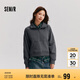森馬（Semir）衛(wèi)衣女插肩袖立領(lǐng)復(fù)古簡(jiǎn)約2024冬季抓絨套頭衫ins潮109724116001