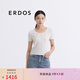 ERDOS 25夏季圓領(lǐng)挑眼絲綿優(yōu)雅純色短袖短款修身百搭透氣女套衫針織衫 白 XL 175/92A