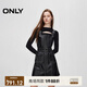 ONLY秋季復(fù)古風(fēng)長(zhǎng)袖套裝收腰PU短裙連衣裙女|12437Y006 H1Z 黑色 M (165) 84A