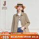 經(jīng)典故事（JANE STORY）經(jīng)典故事時(shí)尚簡約短款風(fēng)衣女春秋2025新款高級(jí)氣質(zhì)小個(gè)子通勤外套 U05卡其色 S