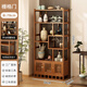 斯樸洛特新中式博古架大容量茶柜置物架茶室茶葉架子展示柜古玩茶具收納架 格柵門(mén)-80款6層