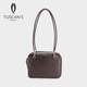 TUSCAN'S羊皮手工編織包高級感通勤單肩腋下包大容量女包時(shí)代雙魚(yú) 深啡色 27*8*20cm
