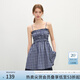 范思藍恩抹胸傘狀打攬連衣裙女2025夏新款經(jīng)典藏青格紋裙子2520 藏青格子 XS