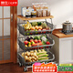 帥仕（shuaishi）廚房蔬菜用具置物架放水果菜籃子零食收納筐多層落地移動小推車