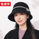 恒源祥帽子女士秋冬季保暖漁夫帽羊毛優(yōu)雅文藝盆帽媽媽生日禮物禮盒裝