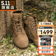 5.11（TACTICAL SERIES ）511春秋戶外沙漠靴511大碼通勤鞋中幫透氣6寸拉鏈戰(zhàn)術(shù)靴 W/12395 106 暗土狼黃 40 7/W腳長約250mm