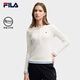 FILA 斐樂(lè )官方女子針織長(cháng)袖衫2025冬新款時(shí)尚經(jīng)典休閑修身亨利衫 云菇白-WT M 165/84A/M