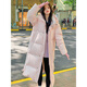 鹿王戀雪韓版百搭羽絨服女裝2025年冬季新款寬松加厚保暖中長(cháng)款白鴨絨外套 粉色 L