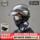 TRRF摩托車(chē)頭盔碳纖維復古半盔男女巡航瓢盔機車(chē)夏季四季通用 3K透明-送帽檐【順豐包郵】 L