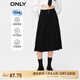 ONLY時尚百搭高腰牛仔百褶中長款半身裙女|123337008 J19 黑牛仔 XS 155/60AR