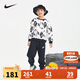 NIKE 耐克童裝男童純棉衛(wèi)衣+長褲2件套秋季新款兒童套裝