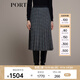 PORTS 寶姿秋冬新品女裝中長(cháng)百褶裙半裙LM9S056NFQ067 黑色格子 L (8)