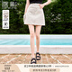 香影波點(diǎn)牛仔半身裙女2025夏季新款米色高腰a字裙甜美小個(gè)子短裙 米色 M