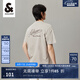 杰克·瓊斯（JACK&JONES）男裝短袖t恤男夏季新款潮流100%純棉休閑半袖T恤男士刺繡純色短袖 C02 倫霧灰 M 175