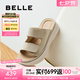 百麗（Belle）質(zhì)感勃肯鞋女夏新商場同款厚底外穿休閑拖D9J1DBT5 杏色 37 (235mm)