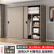 馨恒坊【包安裝】衣柜家用臥室出租房屋用小戶(hù)型推拉門(mén)簡(jiǎn)易儲物兩門(mén)柜子 莫灰色 長(cháng)140cm高180cm