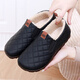 HKZN秋冬季老北京布鞋女棉鞋加絨加厚保暖豆豆鞋防滑媽媽鞋防水懶人鞋 黑色 加絨 37