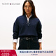 TOMMY HILFIGER25新款秋冬女裝運動休閑風(fēng)字母印花半拉鏈立領(lǐng)套頭衛(wèi)衣05833 藏青色DW5 XS