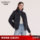 歌莉婭短款羽絨服女士冬季輕薄保暖鵝絨服立領(lǐng)外套1ACL8B070 00B黑色 XL (170)