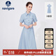 Navigare意大利小帆船女士短袖襯衫裙中長(zhǎng)款連衣裙2322874504 藍(lán) M 