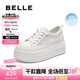 百麗（Belle）百搭厚底小白鞋女舒適透氣網(wǎng)面休閑鞋E2U1DBM5 白色 37