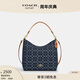 蔻馳（COACH）新款奧萊女士女包經(jīng)典標志丹寧布牛仔LAUREL大號流浪包 IM/丹寧藍色/天然色