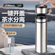 OSPIRO德國品質(zhì)保溫杯男款水杯女一鍵開(kāi)蓋不銹鋼茶水分離泡茶杯車(chē)載 [輕奢銀-600ml]陶瓷內膽一鍵開(kāi)蓋