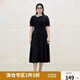 獨(dú)束大碼女裝氣質(zhì)收腰顯瘦黑色抽褶連衣裙赫本風(fēng)2025夏裝新款長(zhǎng)裙 靜謐黑（蘋果型） L （尺碼：2）