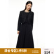 獨(dú)束大碼女裝秋季新款法式掛脖連衣裙套裝小香風(fēng)亮片截短式外套女 優(yōu)雅黑-短外套 L (尺碼：2) (尺碼：2)
