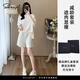 薩拉維夫（SLLAVIF）品牌法式休閑運(yùn)動套裝女夏寬松洋氣減齡慵懶風(fēng)短袖高腰短褲兩件套 杏色短褲套裝 S （100斤以內(nèi)）