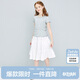 笛莎女童短袖T恤22夏兒童夏裝基礎百搭休閑上衣B32220408蘭條紋120