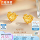 六福珠寶七夕禮物 足金愛心黃金耳釘女款時尚閃耀心形耳飾計(jì)價 約2.10克