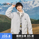 三福2024冬季男士保暖立領(lǐng)直充羽絨服 時尚休閑落肩外套489408 灰色 XL