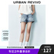 UR2025夏季新款女裝時(shí)尚波嬉風(fēng)立體珠花牛仔短褲UYU850083 藍(lán)色 (偏短) 27
