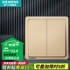 西門子（SIEMENS）開關(guān)插座面板 強電10A墻壁86型面板 致典系列日曜金 二開單控