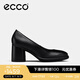 愛步（ECCO）高跟單鞋女 包頭粗跟鞋一腳蹬單鞋女 雕塑222603 黑色22260301001 38