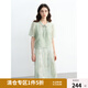 獨束大碼女裝新中式時尚套裝2025夏裝新款無袖連衣裙立領(lǐng)短袖上衣 綠色 L （尺碼：2）