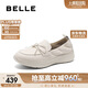百麗蝴蝶結(jié)氣質(zhì)便士樂福鞋女2025新款春商場真皮鞋D4B1DAA5 米白色 38