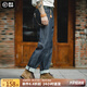 馬登工裝美式復(fù)古赤耳丹寧原牛牛仔褲重磅直筒原漿休閑長褲子男秋季 牛仔深藍  34