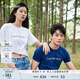 Calvin Klein Jeans夏季男女情侶中性年輕ck多色印花透氣修身短袖T恤J320931 YAF-月光白 XL （推薦160-175斤）