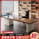 費洛可（FEILUOKE）實(shí)木辦公桌老板桌簡(jiǎn)約現代辦公室總裁主管桌醫美咨詢(xún)桌高端輕奢感 1.8米辦公桌+西皮辦公椅