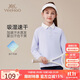 英氏（YEEHOO）兒童polo衫男女童T恤中大童裝長(cháng)袖運動(dòng)上衣速干抑菌秋裝 紫色 165
