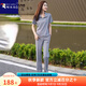 啄木鳥(niǎo)冰絲薄款運動(dòng)套裝女夏季2025新款洋氣上檔次休閑時(shí)尚兩件套 灰色短袖兩件套  4XL 145-160斤