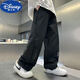 迪士尼（DISNEY）男童秋裝褲子沖鋒褲防水2025新款兒童冬裝寬松男生運動(dòng)工裝褲春秋 黑色(春秋不加絨) 160 褲長(cháng)90左右